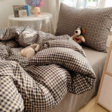 SHOPMOCHO Bedding Set Double Layered Yarn INS Girls Mushroom Soft Washed Cotton Bed Sheet Queen King Size Duvet Set Pillowcase Bed Sheet