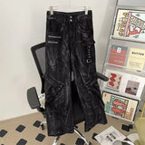 SHOPMOCHO Men s Jeans Man Pants Classic Washed Straight Leg Denim Trousers Freestyle Casual Oversized Comfortable Hip Hop Baggy