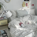 Shopmocho Floral Style Duvet Cover Pure Cotton Bed Cover Girls Soft Comforter Covers Set with Pillowcase이불커버 King Size Quilt Cover Set