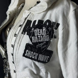 SHOPMOCHO Retro Dark Style Zipper Hoodie Y2K Clothes Mens Womens Hip Hop Skull Patch Embroidery White Oversized Sweatshirt Casual Jacket