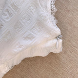 Shopmocho Balletcore Ruffled Mini Skirt with Lace Trim Low Rise Tiered White Skirt Summer Women TeenGirl Y2K Goth Outfit