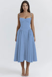 Shopmocho Summer Women Elegant Sleeveless Backless Pleated Dresses Lady Sexy Solid Sling Midi Dress 2025 Female Party Evening A-line Robes