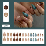 SHOPMOCHO 24pcs White Flower Fake Nail Tips Ins Yellow Pink Blush False Nails Wearable Full Cover European Almond Shaped Press on Nails