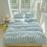 SHOPMOCHO Ins Bedding Set with Pillowcase bed sheet Single Full Size Bed Linen Duvet Cover Set Queen/King Double Comforter Cover