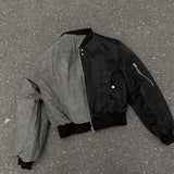 SHOPMOCHOY2K Reversible Jacket American New Bomber Double Sided High Street Warm Coat Vintage Gothic Oversized Men Women Baseball Uniform