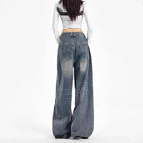 Shopmocho High Waist Wide Leg Denim Jeans Women's Loose Straight Floor-Length Pants Spring New Style Autumn Winter Comfortable Sensation