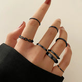 Shopmocho The Tide Cool Ring Set Female Korean Ring Ring Net Red Jewelry Not Fade Color Ring Cold Wind Hip Hop Index Finger Ring