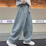 SHOPMOCHO Boys Scimitar Jeans Spring and Autumn New Children's Wide Leg Pants Medium Older Boys Pants