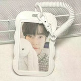Shopmocho ABS Slide Kpop Photo Card Holder Anti-lost Keychain 3 Inch INS White Idol Protective Case Bag Bus Cards Sleeves Supplies