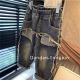 SHOPMOCHO Boys Jeans Children Spring Denim Autumn New Fashion Straight Pants 2025 Kids Loose Casual Elastic Trousers 2-8 Years Old