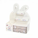 SHOPMOCHO Desktop Hole Board Storage Box Desk Organizer Girls Cute Pen Holder Storage Stationary Rack Korean Kawaii Bunny Cosmetic Shelf