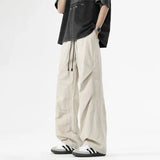 Shopmocho Autumn Men's Trendy Loose Work Pants Ins Versatile Straight Tube Sports Micro Elastic Parachute Pants Drawstring  Casual Pants