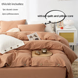SHOPMOCHO 3pcs  100% cotton bedding set Double Duvet Cover Set 220x240 Solid Twist Cotton King Size Bedding Set Quilt Cover Set
