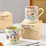 Shopmocho Childhood Graffiti Butterfly Cream Ceramic Mug