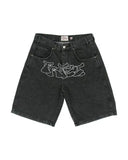 SHOPMOCHO Streetwear Y2k Shorts Hip Hop Cartoon Graphic Embroidery Baggy Denim Gym Shorts Summer New Harajuku Gothic Men Basketball Shorts
