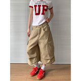 SHOPMOCHO  American Vintage Y2k 2000s Cargo Pants Women Harajuku Oversized Baggy Summer Shorts Trousers Streetwear khaki Jean Capris