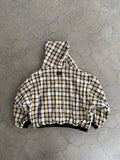 SHOPMOCHO Korean Yellow Plaid Double-Sided Zipper Black Sweatshirt Hoodie Men And Women American Retro Fashion Casual Loose Jacket