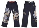 SHOPMOCHO Japanese Retro Selvedge Jeans Man Y2K High-end Brand Natural Indigo Dip Dyeing Harajuku Mopping Pants