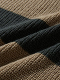 SHOPMOCHO New Loose Bottoming Sweater Casual Versatile Striped Pullover Men's Round Neck Sweater