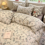 SHOPMOCHO Kids Duvet Cover Set Cute Cartoon No Filler Single Queen Size Girls Boys Flat Sheet Pillowcase Spring Summer Soft Bed Linens