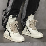 SHOPMOCHO High-top Sports Shoes Lace-up Leather Ankle Boots Male Skateboard Shoes Basketball Sneakers 39-44 Men Casual Luxury Sneakers