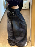 SHOPMOCHO Casual Womens Y2K Loose Baggy Jeans Blue Washed High Street Vintage Cargo Pants Wide Leg Oversized Trousers y2k pants