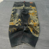 SHOPMOCHO Japanese Retro Selvedge Jeans Man Y2K High-end Brand Natural Indigo Dip Dyeing Harajuku Mopping Pants