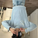 SHOPMOCHO Men New Fashion High Street Casual Streetwear Y2K Retro Long Sleeve Sweater Signature M Logo Pattern Pullover Boxy Knitted Top