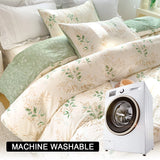 Shopmocho 3pcs Elegant Floral Tea Art Print Duvet Cover Set， Soft Skin-Friendly Bedding Set Includes 1 Duvet Cover And 2 Pillowcases