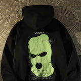 SHOPMOCHO Spring and autumn women big dchiphop street funny head hooded sweater men and women ins hip-hop loose hooded jacket tide