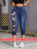 SHOPMOCHO 8224 [Printed Leggings - Not Denim Fabric]Printed Leggings - Not Made of Denim Fabric, Stylish Women'S Three-Quarter Length