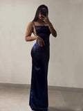 SHOPMOCHO-2025 Europe and America Sleeveless Backless Bodycon Dress Women Summer High Fork Party Club Evening Dresses Streetwear Sundress