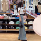 SHOPMOCHO-High Waist Wide Leg Denim Jeans Women's Washed Versatile Loose Slimming Draping Long Pants Spring Autumn New Korean Style
