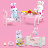 SHOPMOCHO Little Rabbit Bedroom kitchen outdoor gamesLovely Scene Play Toys Simulation Modelling Children Birthday Easter Gift