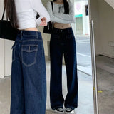 Shopmocho Women Straight Leg Jeans For Summer Loose Fit High Waisted Thin Comfortable Stretchy Cotton Jeans Denim Pants Plus Size Pants