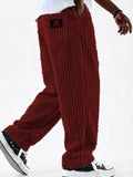 SHOPMOCHO Winter 2026 new fashion Men's Corduroy Straight Casual Pants spring autumn Outdoor Streetwear with Drawstring Elastic Waist