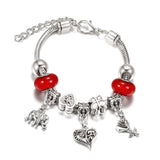 SHOPMOCHO New Butterfly Pendant 5 Color Rhinestone Snake Chain Bangle Lobster Buckle Adjustable Charm Woman Beaded Bracelet Jewelry Gift