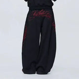 SHOPMOCHO Gothic Letter Embroidery Hip Hop Women's Clothing Oversized Streetwear Y2K American Fashion Loose Jogger Casual Sweatpants