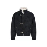 SHOPMOCHO American Aircraft Button Pocket Zipper Stand-Up Collar Parka For Men And Women Inner Wool Thickened Bomber Fashion Jacket