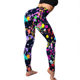Shopmocho 2Pack Stretchy Women's Colorful Printing Leggings Elastic Tight Cropped Pants