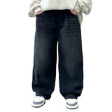 SHOPMOCHO New Arrival Boys Spring Autumn Jeans Trendy Streetwear Child Straight Leg Loose Wide Leg Denim Pants for Teenage Kids