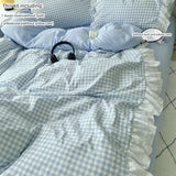 SHOPMOCHO 3 Piece Sheet Set  pink plaid duvet cover Set ， comfortable Bedding Set Bedspread for All Season