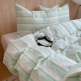 SHOPMOCHO Nordic sling Cotton Pink Stripes Duvet Cover 150x200 Size Girl's Room housse de couette Skin friendly Breathable Comforter Sets