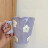 Shopmocho Ins style cute teddy bear irregular cloud tulip ceramic mug