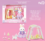 SHOPMOCHO Little Rabbit Bedroom kitchen outdoor gamesLovely Scene Play Toys Simulation Modelling Children Birthday Easter Gift