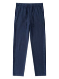 Shopmocho Casual Cotton Linen Chino Pants Men Wide Leg Lightweight Baggy Cotton Sweatpants Male Sport Jogger Straight Work Trousers
