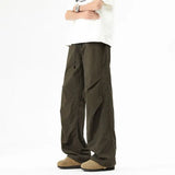 Shopmocho Autumn Men's Trendy Loose Work Pants Ins Versatile Straight Tube Sports Micro Elastic Parachute Pants Drawstring  Casual Pants