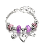 SHOPMOCHO New Butterfly Pendant 5 Color Rhinestone Snake Chain Bangle Lobster Buckle Adjustable Charm Woman Beaded Bracelet Jewelry Gift